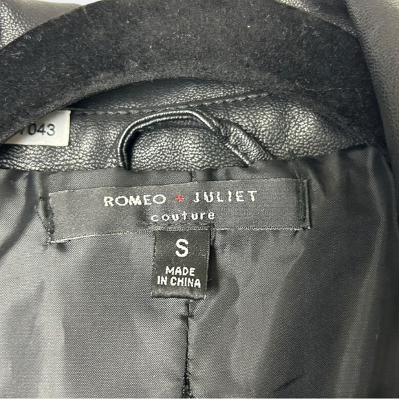 Romeo + Juliet Couture Black Faux Leather Jacket S - Picture 5 of 6
